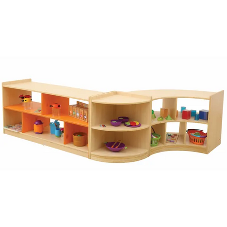 Aurum Spaces - Open Back Curved Shelf Kit - Orange - Modern Teaching Aids NZ