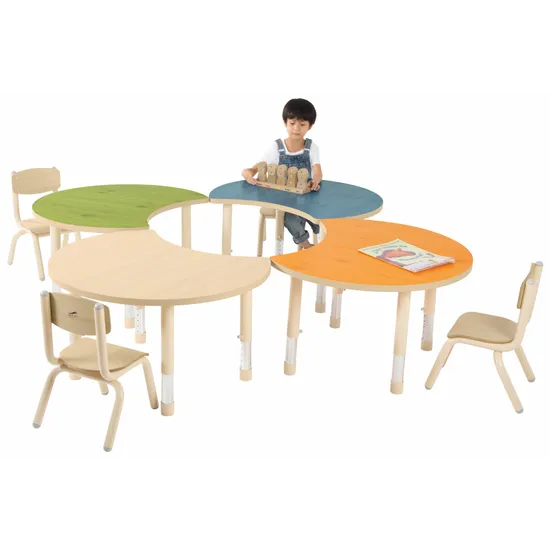 Aurum Spaces - Cut Away Table - Set of 4 - Mixed - 39-61.5 cm - Modern Teaching Aids NZ