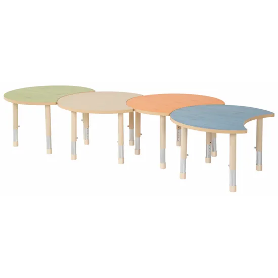 Aurum Spaces - Cut Away Table - Set of 4 - Mixed - 39-61.5 cm - Modern Teaching Aids NZ