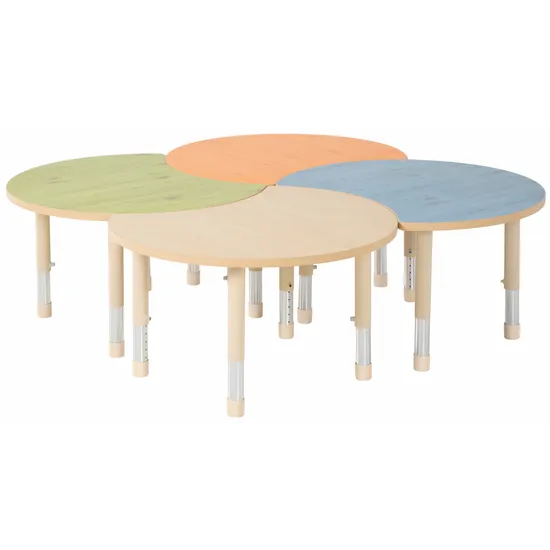 Aurum Spaces - Cut Away Table - Set of 4 - Mixed - 39-61.5 cm - Modern Teaching Aids NZ