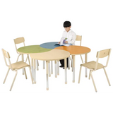 Aurum Spaces - Cut Away Table - Set of 4 - Mixed - 57-79.5 cm - Modern Teaching Aids NZ