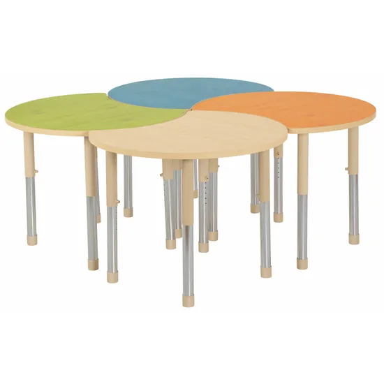 Aurum Spaces - Cut Away Table - Set of 4 - Mixed - 57-79.5 cm - Modern Teaching Aids NZ
