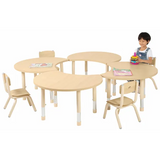 Aurum Spaces - Cut Away Table - Set of 4 - Natural - 39-61.5 cm - Modern Teaching Aids NZ