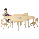 Aurum Spaces - Cut Away Table - Set of 4 - Natural - 39-61.5 cm - Modern Teaching Aids NZ