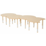 Aurum Spaces - Cut Away Table - Set of 4 - Natural - 39-61.5 cm - Modern Teaching Aids NZ