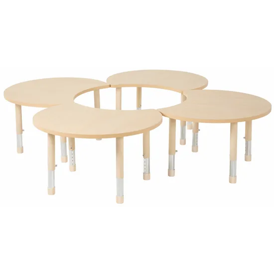 Aurum Spaces - Cut Away Table - Set of 4 - Natural - 39-61.5 cm - Modern Teaching Aids NZ