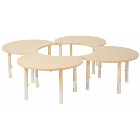 Aurum Spaces - Cut Away Table - Set of 4 - Natural - 39-61.5 cm - Modern Teaching Aids NZ