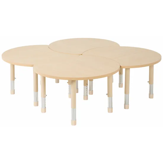 Aurum Spaces - Cut Away Table - Set of 4 - Natural - 39-61.5 cm - Modern Teaching Aids NZ