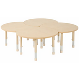 Aurum Spaces - Cut Away Table - Set of 4 - Natural - 39-61.5 cm - Modern Teaching Aids NZ