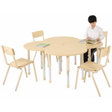 Aurum Spaces - Cut Away Table - Set of 4 - Natural - 57-79.5 cm - Modern Teaching Aids NZ