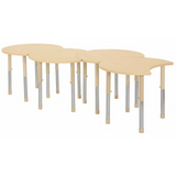 Aurum Spaces - Cut Away Table - Set of 4 - Natural - 57-79.5 cm - Modern Teaching Aids NZ