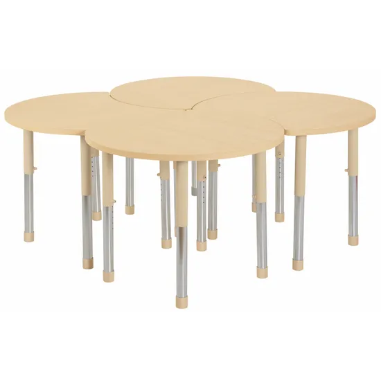 Aurum Spaces - Cut Away Table - Set of 4 - Natural - 57-79.5 cm - Modern Teaching Aids NZ