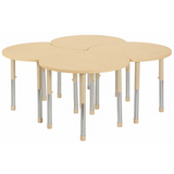 Aurum Spaces - Cut Away Table - Set of 4 - Natural - 57-79.5 cm - Modern Teaching Aids NZ