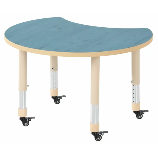 Aurum Spaces - Cut Away Table - 85 x 72 cm - Blue - 39-61.5 cm - Modern Teaching Aids NZ