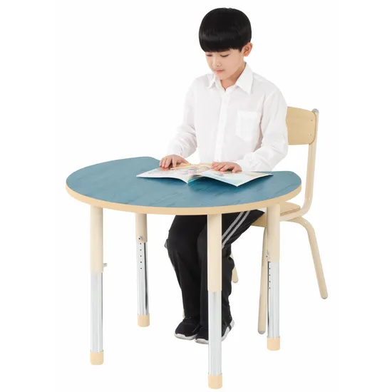 Aurum Spaces - Cut Away Table - 85 x 72 cm - Blue - 57-79.5 cm - Modern Teaching Aids NZ
