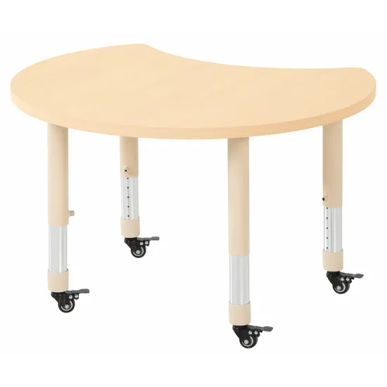 Aurum Spaces - Cut Away Table - 85 x 72 cm - Natural - 39-61.5 cm - Modern Teaching Aids NZ