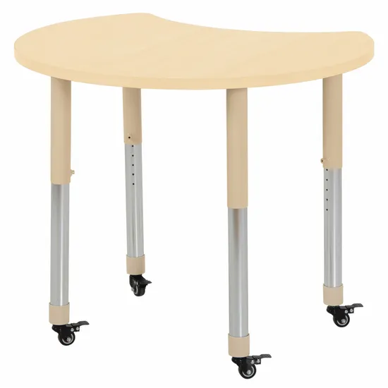 Aurum Spaces - Cut Away Table - 85 x 72 cm - Natural - 57-79.5 cm - Modern Teaching Aids NZ