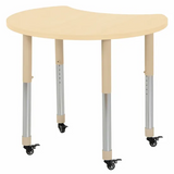 Aurum Spaces - Cut Away Table - 85 x 72 cm - Natural - 57-79.5 cm - Modern Teaching Aids NZ