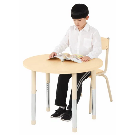 Aurum Spaces - Cut Away Table - 85 x 72 cm - Natural - 57-79.5 cm - Modern Teaching Aids NZ
