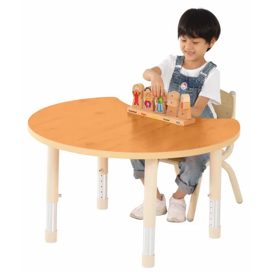 Aurum Spaces - Cut Away Table - 85 x 72 cm - Orange - 39-61.5 cm - Modern Teaching Aids NZ