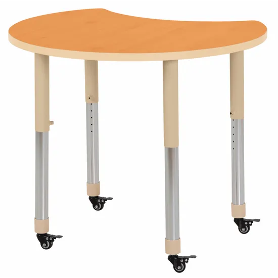 Aurum Spaces - Cut Away Table - 85 x 72 cm - Orange - 57-79.5 cm - Modern Teaching Aids NZ