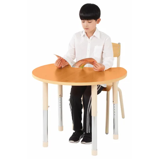 Aurum Spaces - Cut Away Table - 85 x 72 cm - Orange - 57-79.5 cm - Modern Teaching Aids NZ