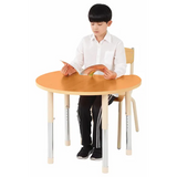 Aurum Spaces - Cut Away Table - 85 x 72 cm - Orange - 57-79.5 cm - Modern Teaching Aids NZ