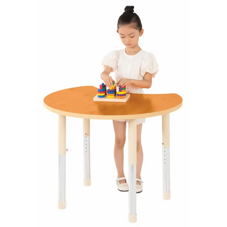 Aurum Spaces - Cut Away Table - 85 x 72 cm - Orange - 57-79.5 cm - Modern Teaching Aids NZ