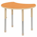 Aurum Spaces - Cut Away Table - 85 x 72 cm - Orange - 57-79.5 cm - Modern Teaching Aids NZ