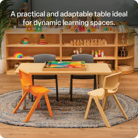 Aurum Spaces - Rectangle Table - 120 x 60 cm - Natural - 39-61.5 cm - Modern Teaching Aids NZ