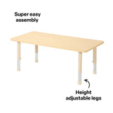 Aurum Spaces - Rectangle Table - 120 x 60 cm - Natural - 39-61.5 cm - Modern Teaching Aids NZ
