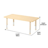 Aurum Spaces - Rectangle Table - 120 x 60 cm - Natural - 39-61.5 cm - Modern Teaching Aids NZ