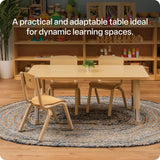 Aurum Spaces - Rectangle Table - 120 x 80 cm - Natural - 57-79.5 cm - Modern Teaching Aids NZ