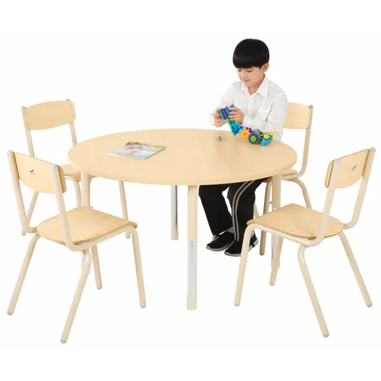 Aurum Spaces - Round Table - 120 cm - Natural - 57-79.5 cm - Modern Teaching Aids NZ