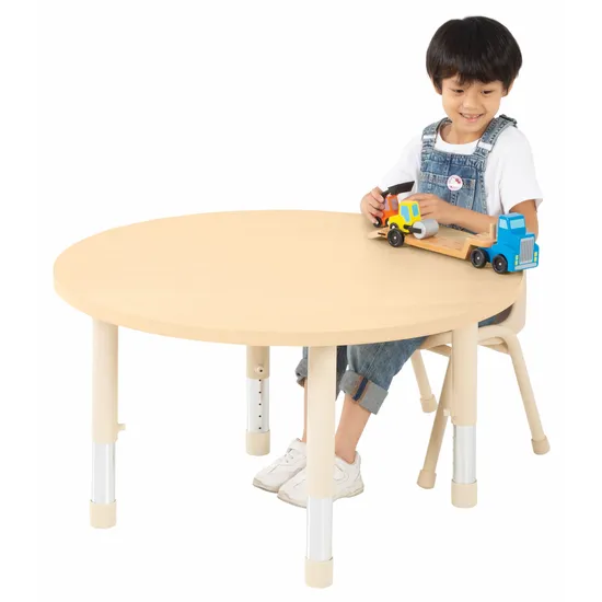 Aurum Spaces - Round Table - 85 cm - Natural - 39-61.5 cm - Modern Teaching Aids NZ