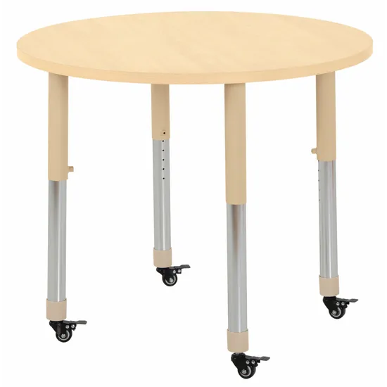 Aurum Spaces - Round Table - 85 cm - Natural - 57-79.5 cm - Modern Teaching Aids NZ
