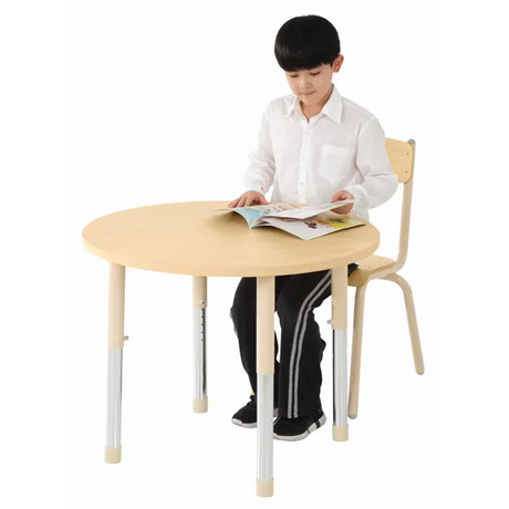 Aurum Spaces - Round Table - 85 cm - Natural - 57-79.5 cm - Modern Teaching Aids NZ
