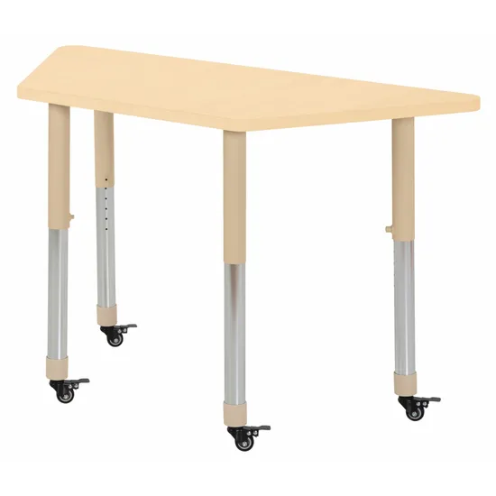 Aurum Spaces - Trapezoidal Table - 120 x 50 cm - Natural - 57-79.5 cm - Modern Teaching Aids NZ