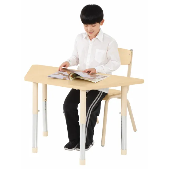 Aurum Spaces - Trapezoidal Table - 120 x 50 cm - Natural - 57-79.5 cm - Modern Teaching Aids NZ