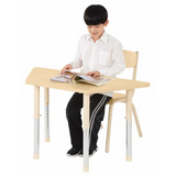 Aurum Spaces - Trapezoidal Table - 120 x 50 cm - Natural - 57-79.5 cm - Modern Teaching Aids NZ