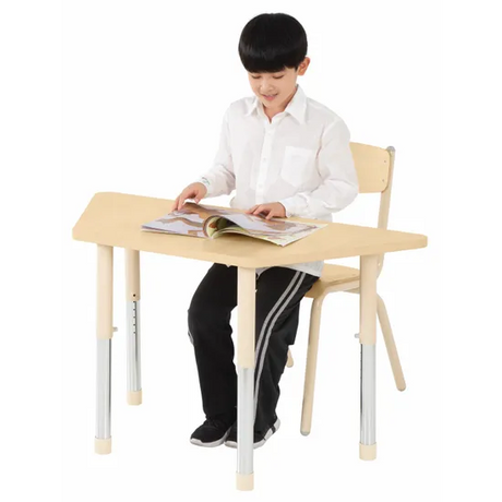 Aurum Spaces - Trapezoidal Table - 120 x 50 cm - Natural - 57-79.5 cm - Modern Teaching Aids NZ