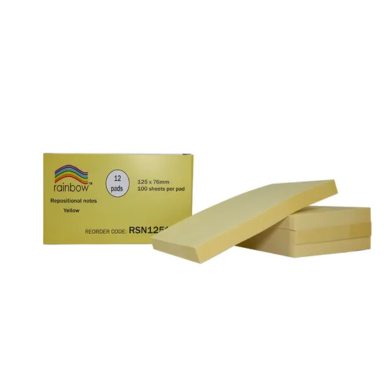 Sticky Notes Yellow 100's 125 x 76mm - Pack of 12