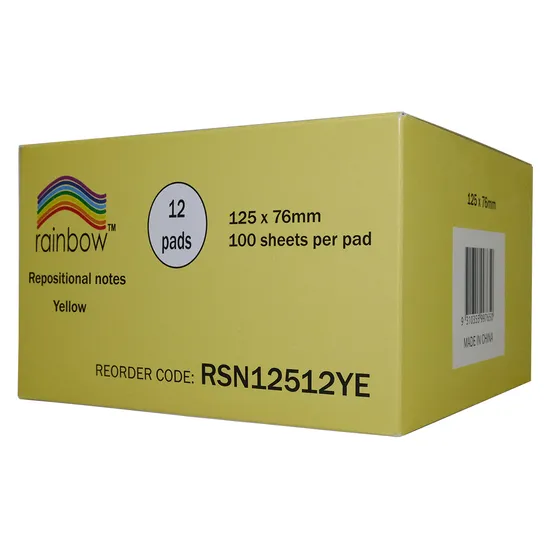 Sticky Notes Yellow 100's 125 x 76mm - Pack of 12