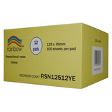 Sticky Notes Yellow 100's 125 x 76mm - Pack of 12