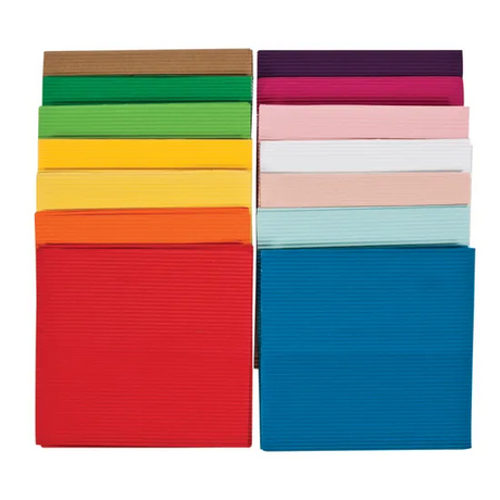 Assorted Corrugated Cardboard Squares 18cm - Pack of 50 - Modern Teaching Aids NZ
