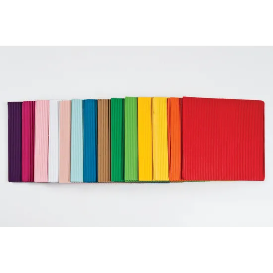 Assorted Corrugated Cardboard Squares 18cm - Pack of 50 - Modern Teaching Aids NZ