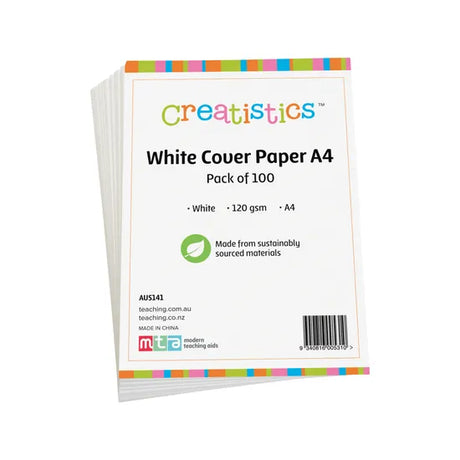 White Cover Paper A4 120gsm - Pack of 100 - Modern Teaching Aids NZ