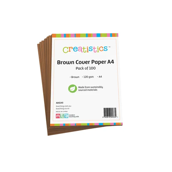 Brown Cover Paper A4 120gsm - Pack of 100 - Modern Teaching Aids NZ