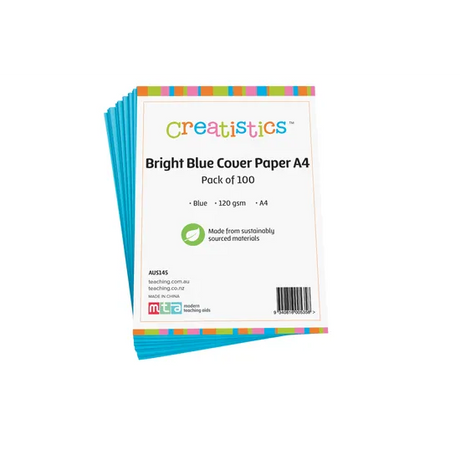 Bright Blue Cover Paper A4 120gsm - Pack of 100 - Modern Teaching Aids NZ