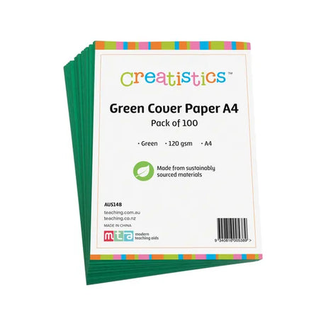 Green Cover Paper A4 120gsm - Pack of 100 - Modern Teaching Aids NZ